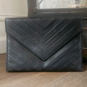 YSL Chevron Leather Clutch